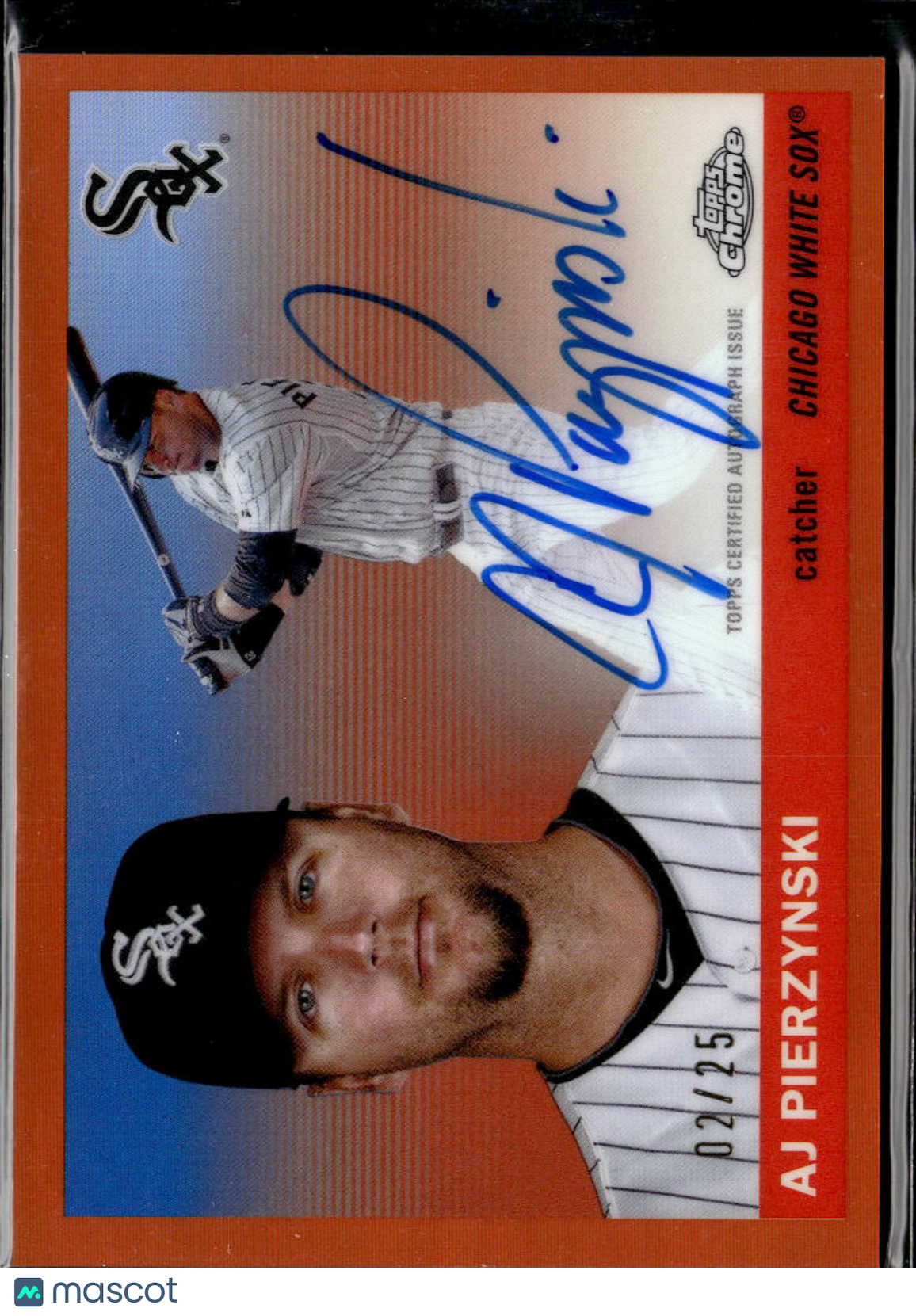 A.J. Pierzynski 2025 Topps Chrome Platinum Orange Auto Autograph 2/25 White Sox