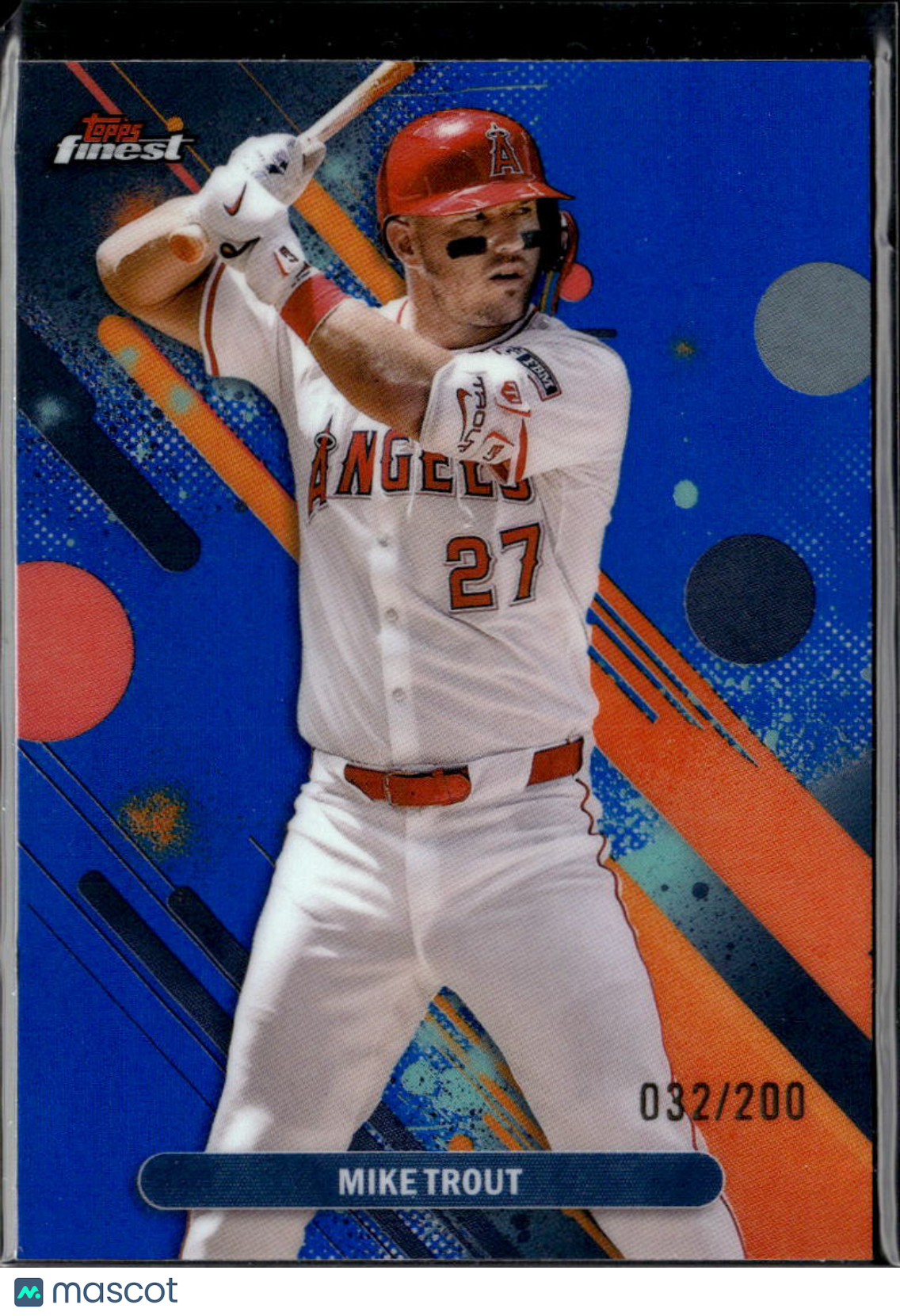 Mike Trout 2025 Topps Finest Blue Refractor 32/200 Los Angeles Angels