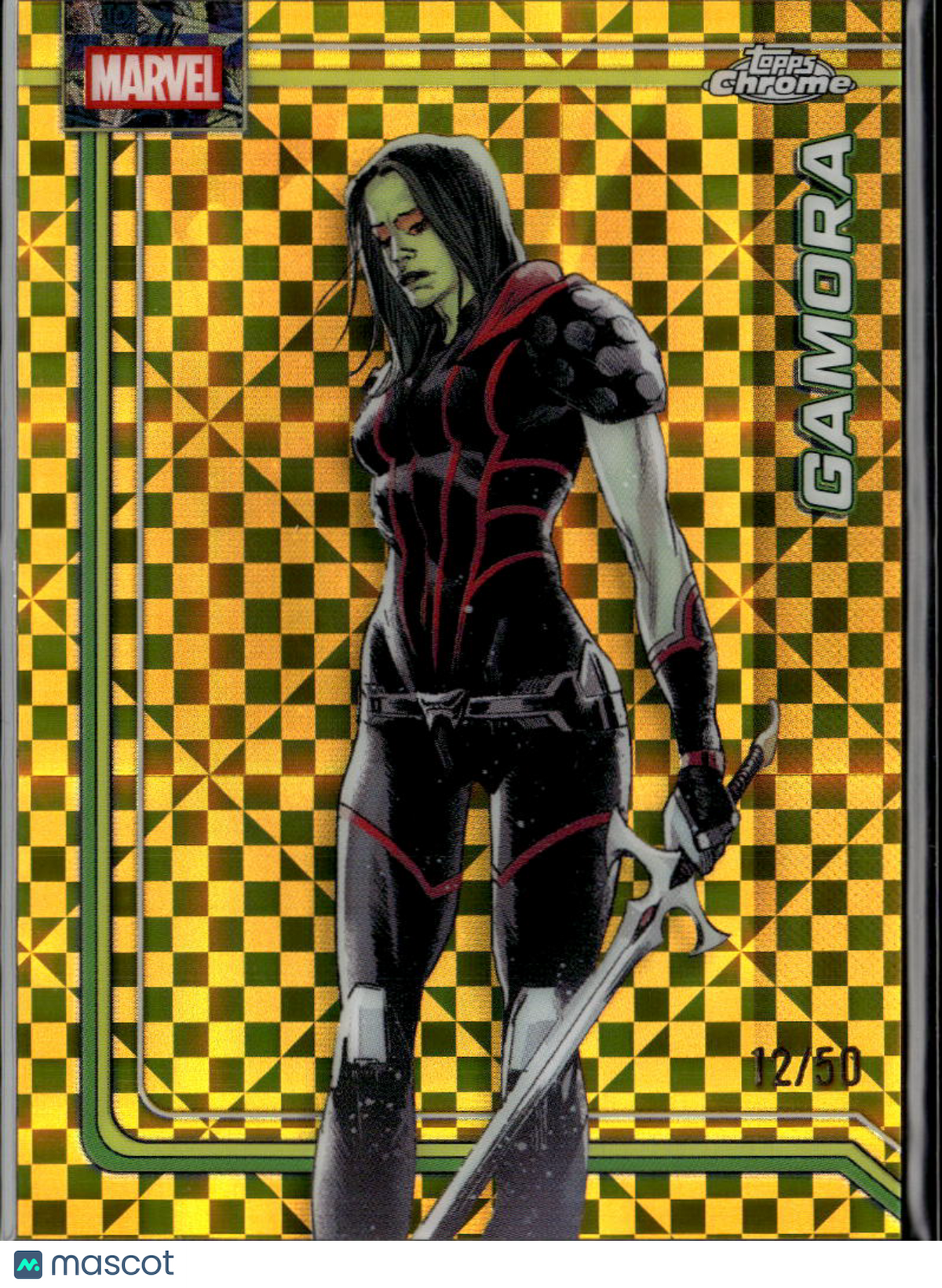 Gamora 2026 Topps Chrome Marvel GOLD X-Fractor 12/50 #040