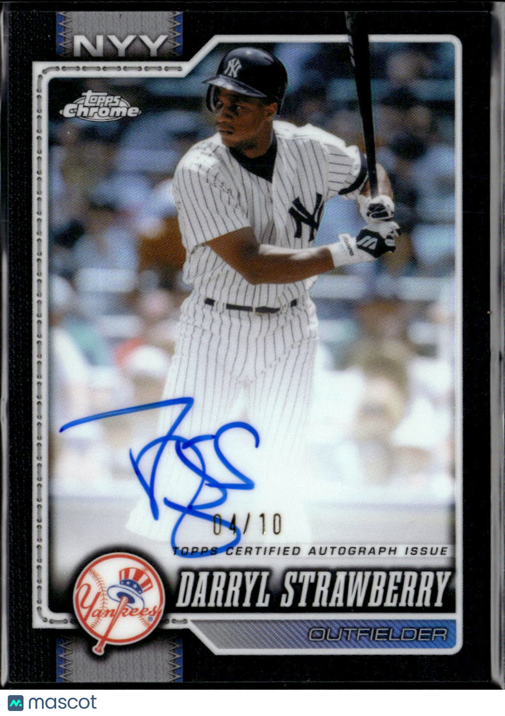 Darryl Strawberry 2026 Topps Chrome Auto Autograph Black 4/10 New York Yankees