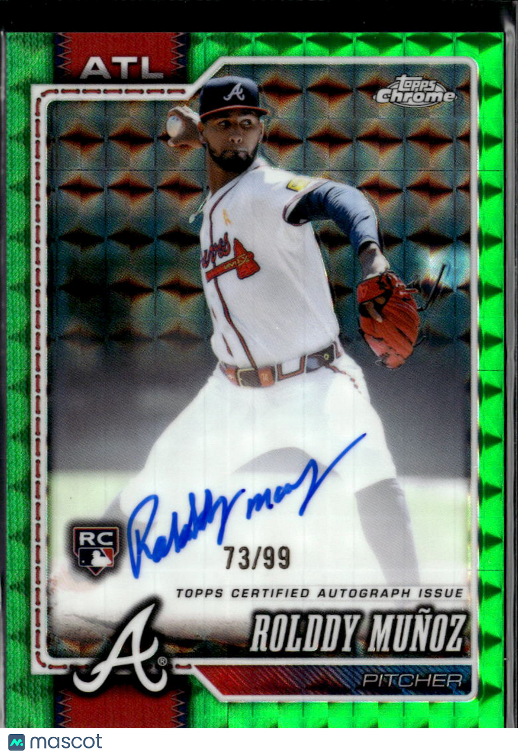 Rolddy Munoz 2026 Topps Chrome Auto Autograph RC 73/99 Atlanta Braves