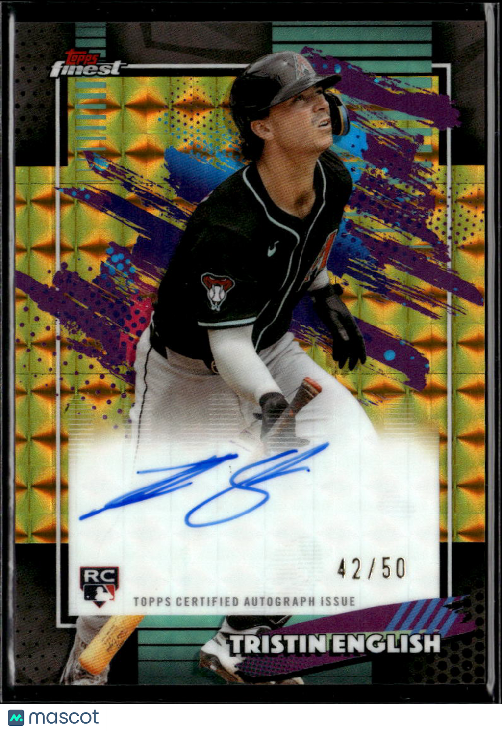 Tristin English 2026 Topps Finest GOLD Auto Autograph RC 42/50 Diamondbacks