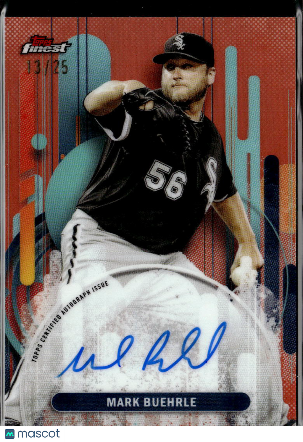 Mark Buehrle 2025 Topps Finest Orange Auto Autograph RC 13/25 White Sox