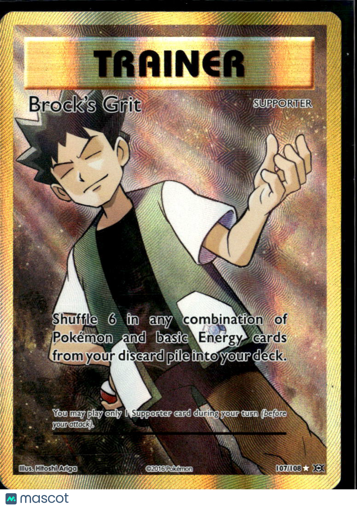 Brock's Grit 2016 Evolutions Holo Rare FA #107/108