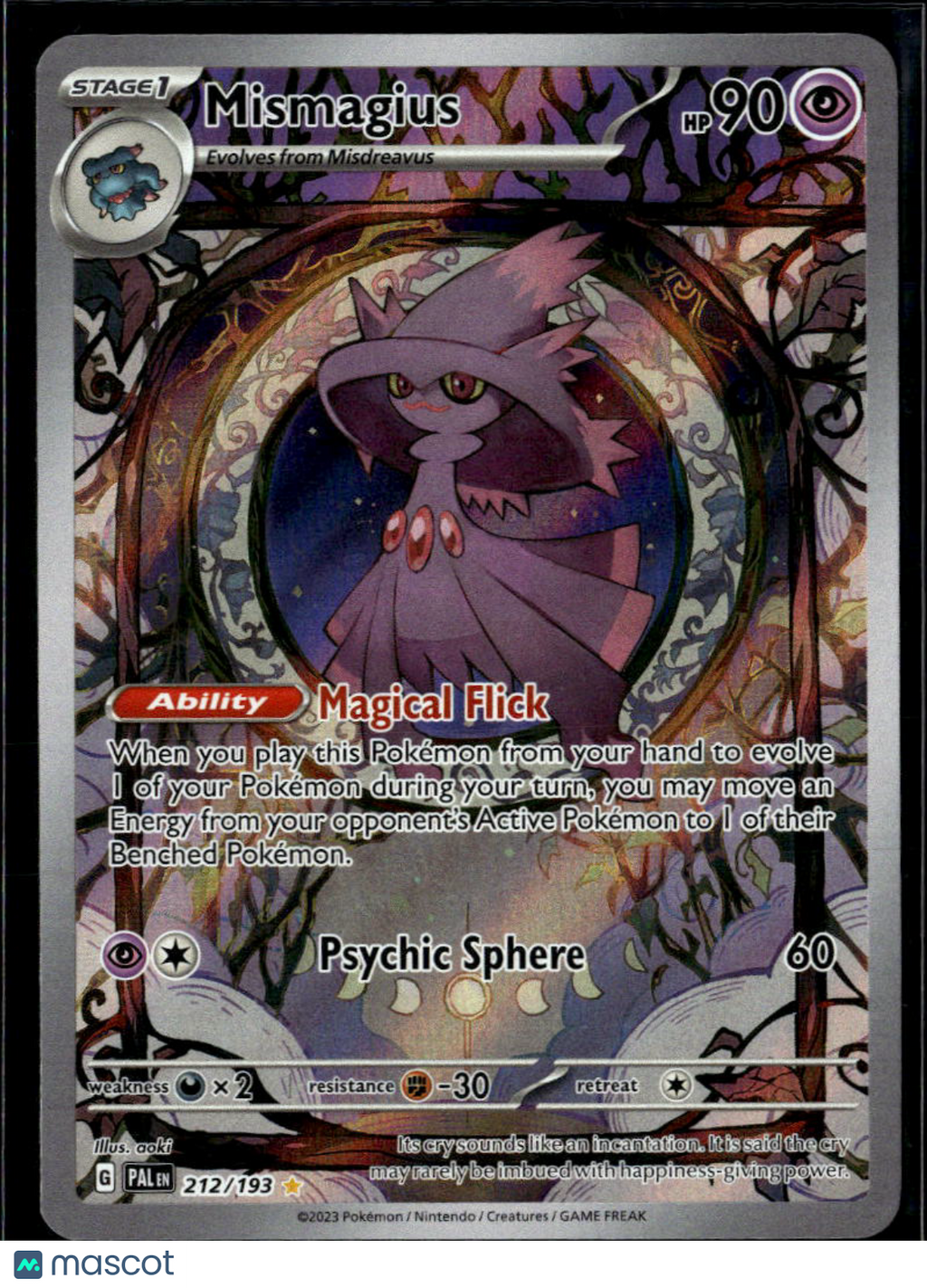Mismagius 2023 Paldea Evolved Holo Secret Rare #212/193