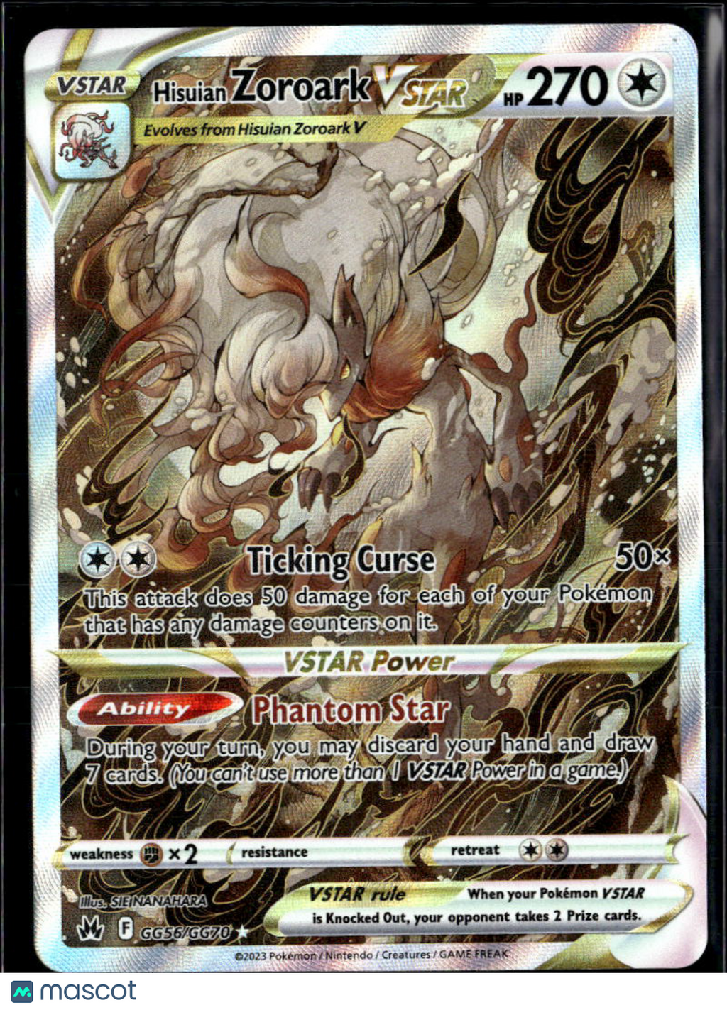Hisuian Zoroark VSTAR 2023 Crown Zenith Holo Rare SAR #GG56/GG70