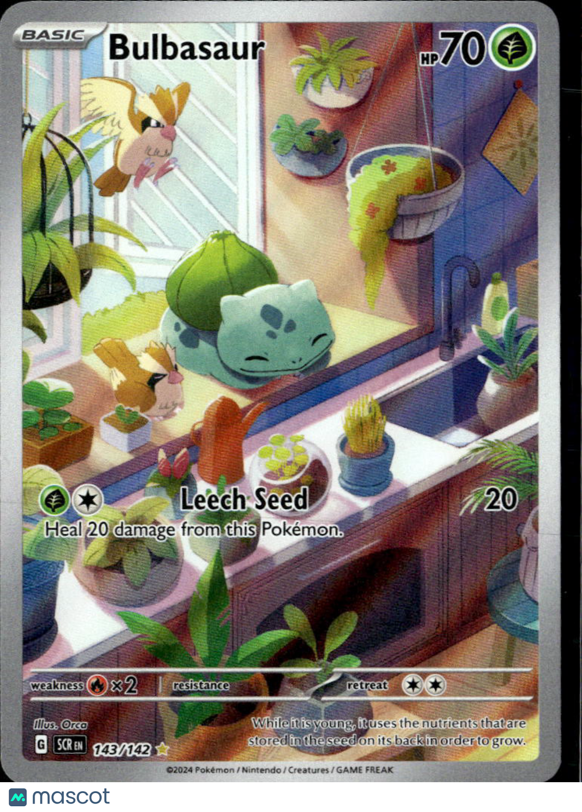 Bulbasaur 2024 Stellar Crown Holo Secret Rare #143/142