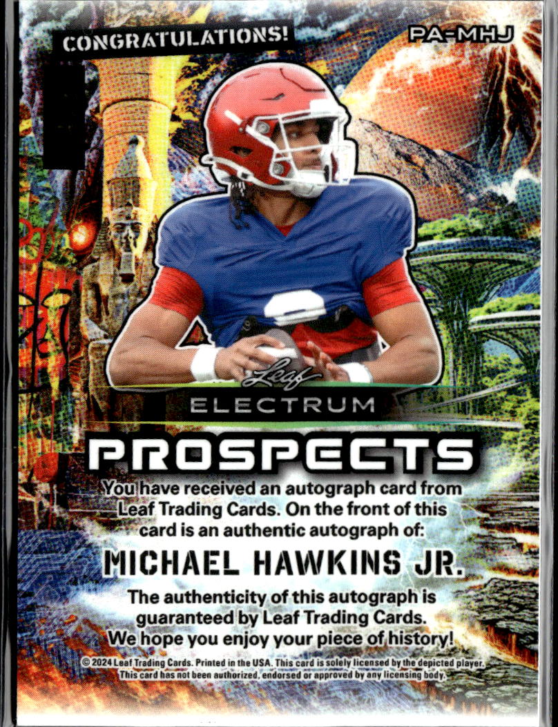Michael Hawkins Jr. 2024 Leaf Electrum Auto Autograph RC 4/8 Oklahoma Sooners