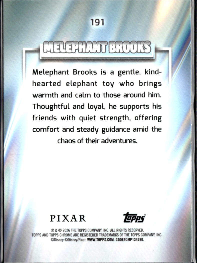 Melephant Brooks 2026 Topps Chrome Disney Blue Wave Refractor 20/150 #191