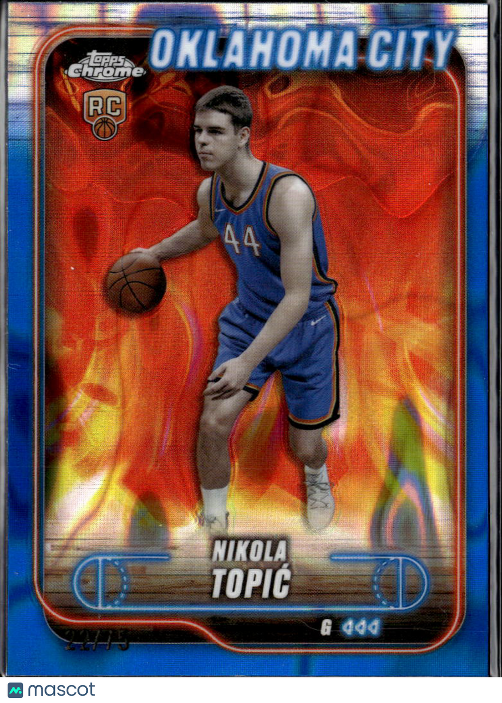 Nikola Topic 2024-25 Topps Chrome Blue Refractor RC 22/75 Oklahoma City Thunder