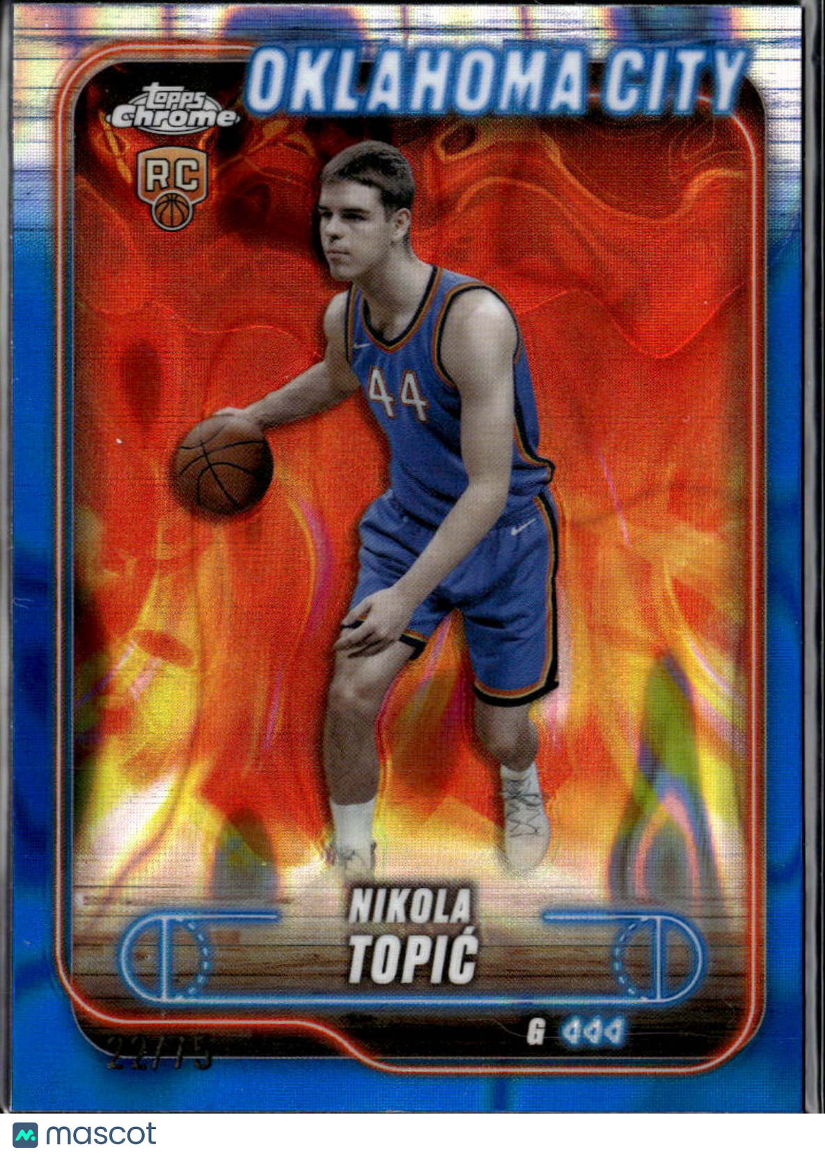 Nikola Topic 2024-25 Topps Chrome Blue Refractor RC 22/75 Oklahoma City Thunder