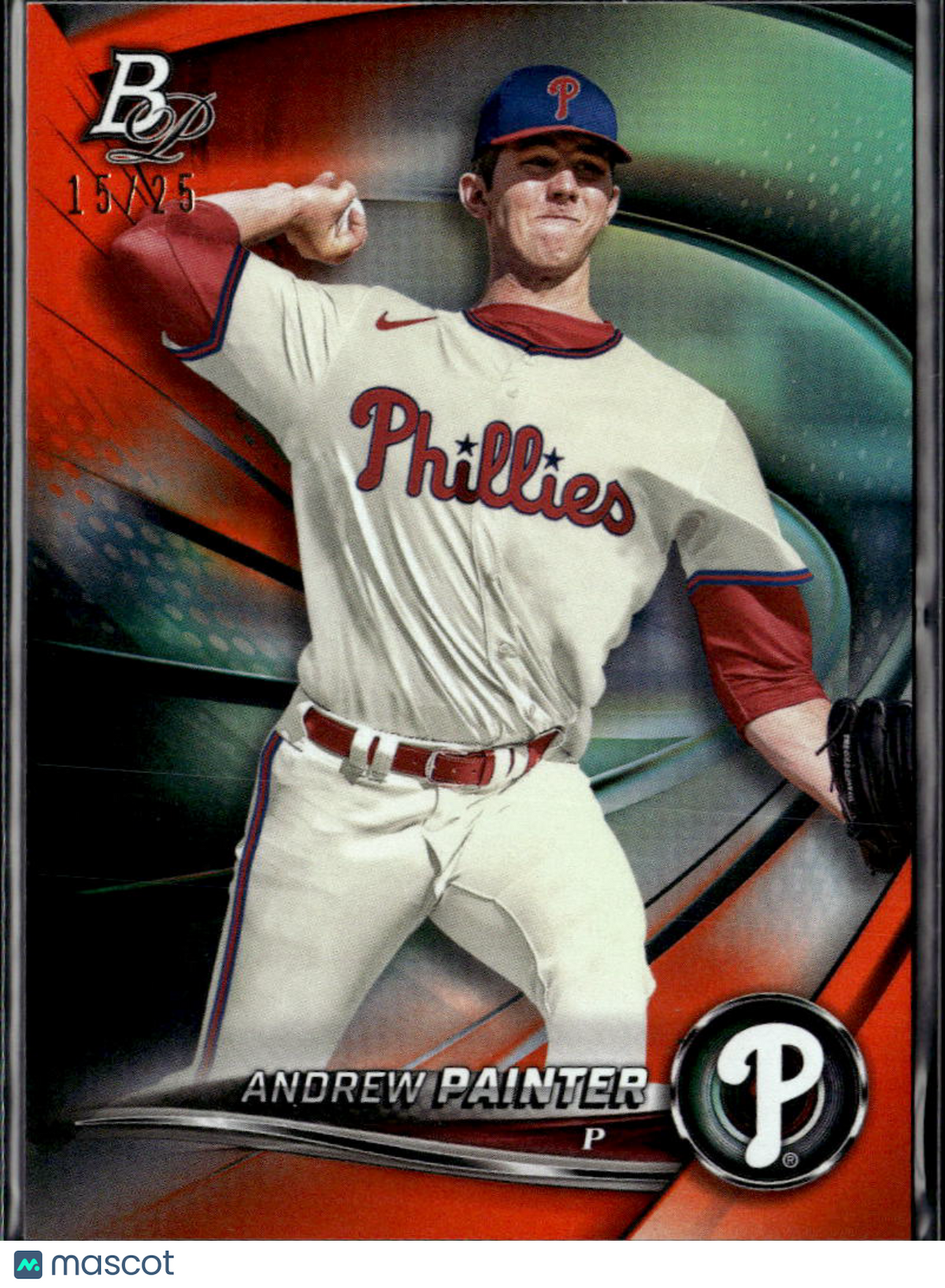 Andrew Painter 2022 Bowman Platinum Orange 15/25 Philadelphia Phillies