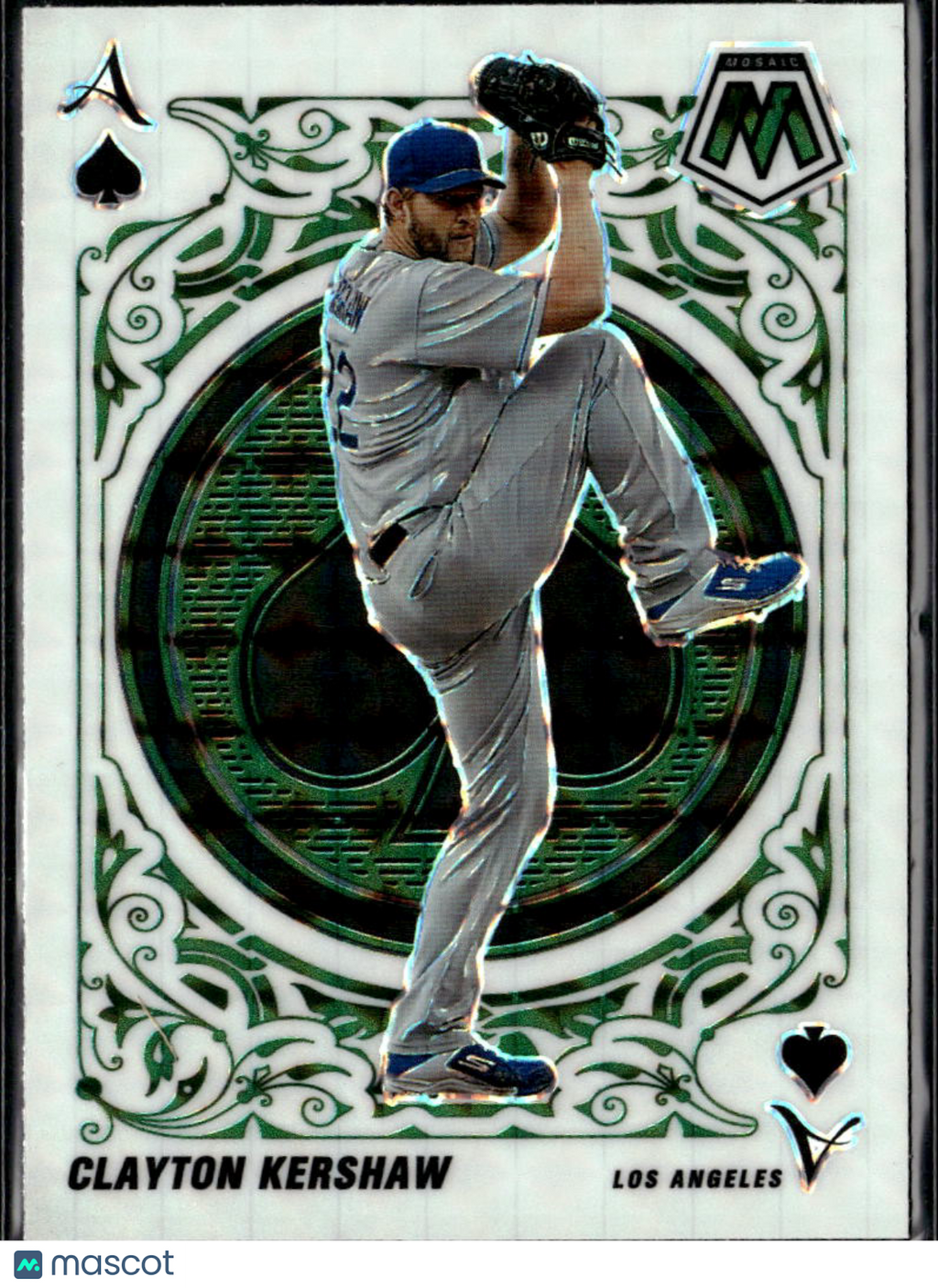 Clayton Kershaw 2022 Mosaic Aces Green Prizm Los Angeles Dodgers