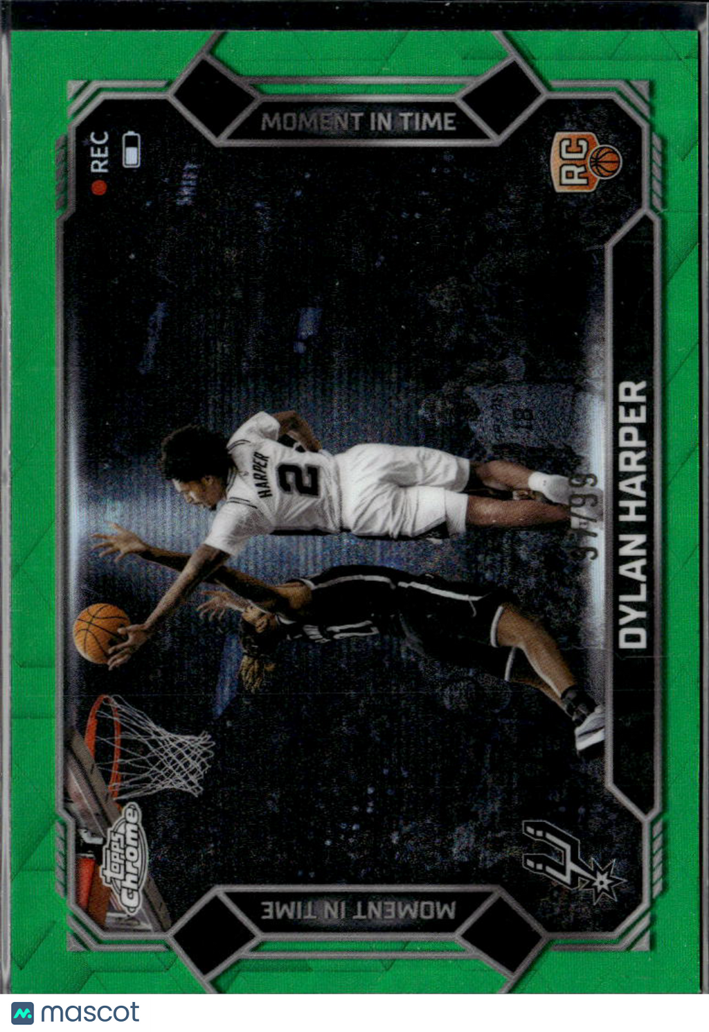 Dylan Harper 2026 Topps Chrome Moment In Time RC Green San Antonio Spurs