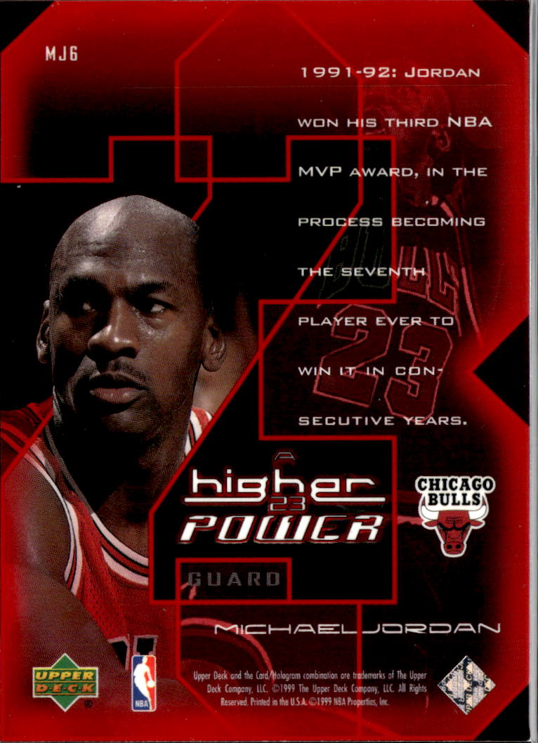 Michael Jordan 1999 Upper Deck Higher Power Insert #MJ6 Chicago Bulls