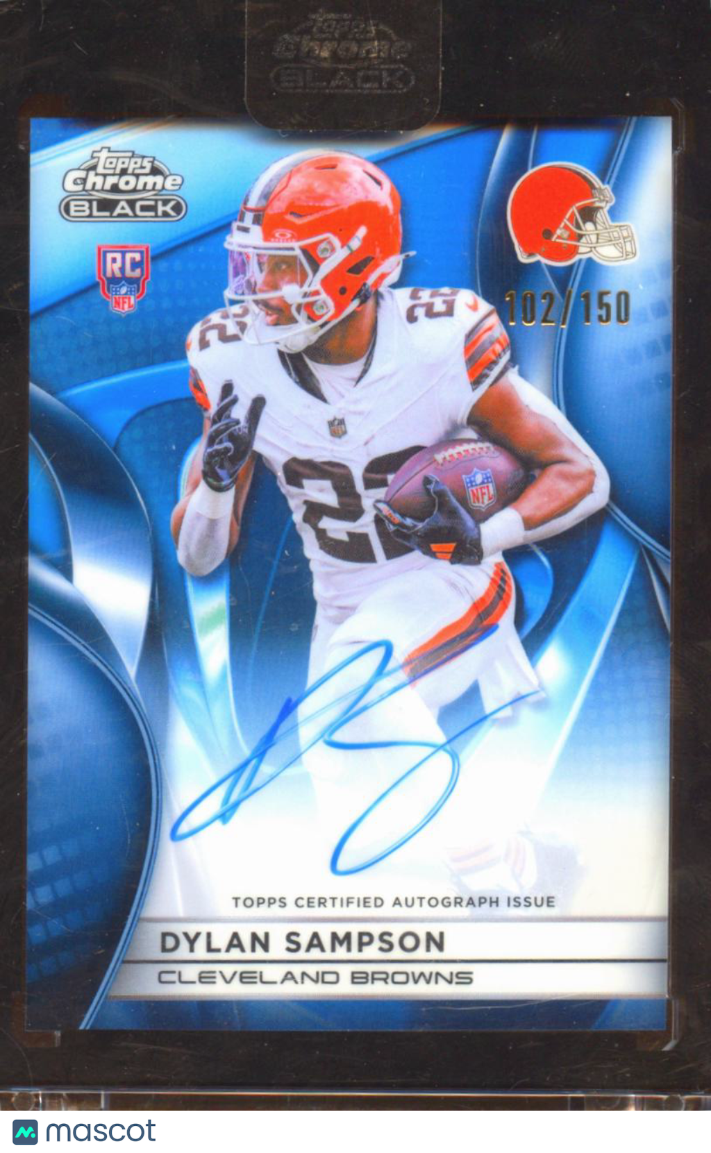 Dylan Sampson 2025 Topps Chrome Black Auto Autograph RC 102/150 Cleveland Browns