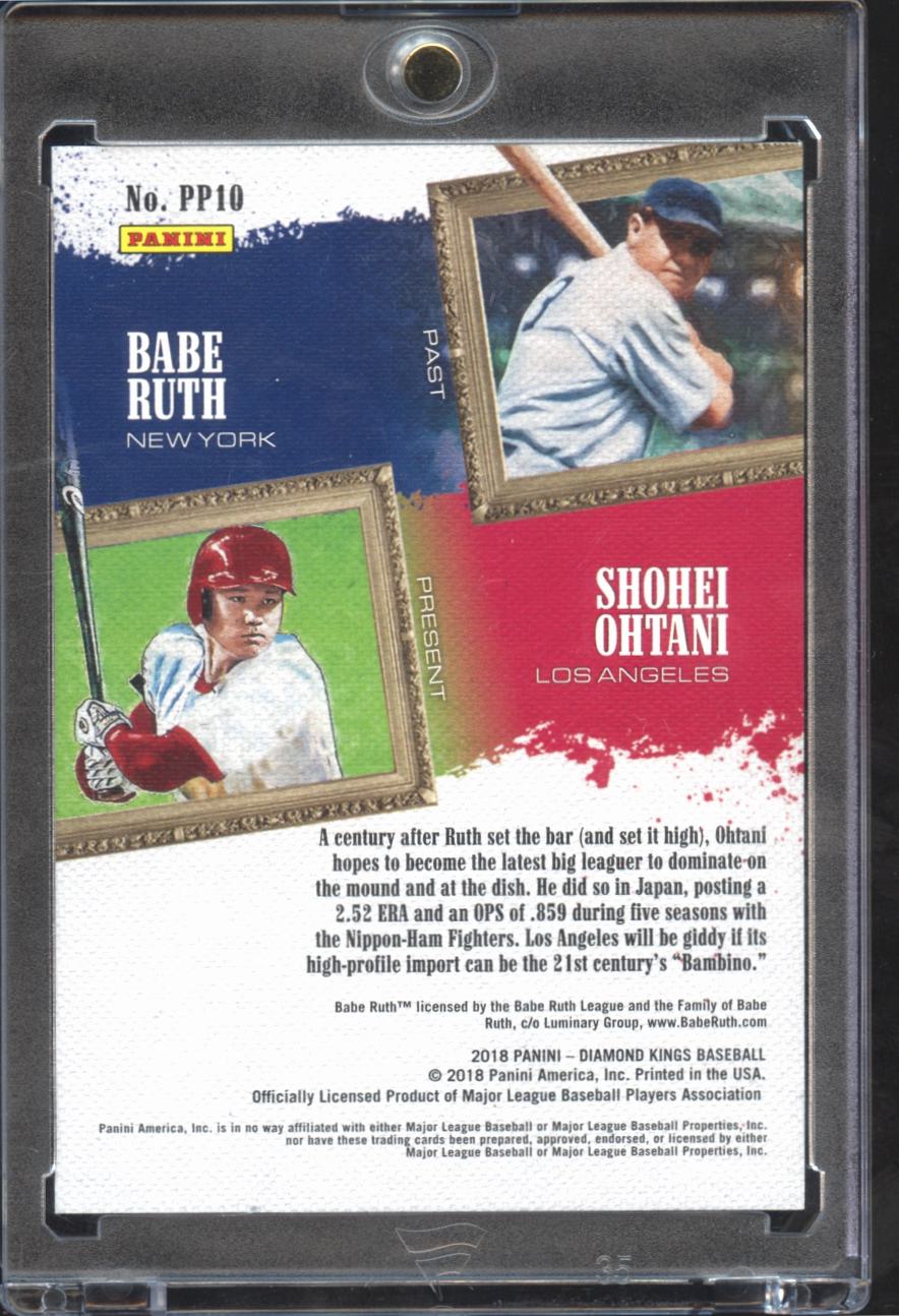 Babe Ruth / Shohei Ohtani 2018 Diamond Kings Past Present RC Rookie Angels #10