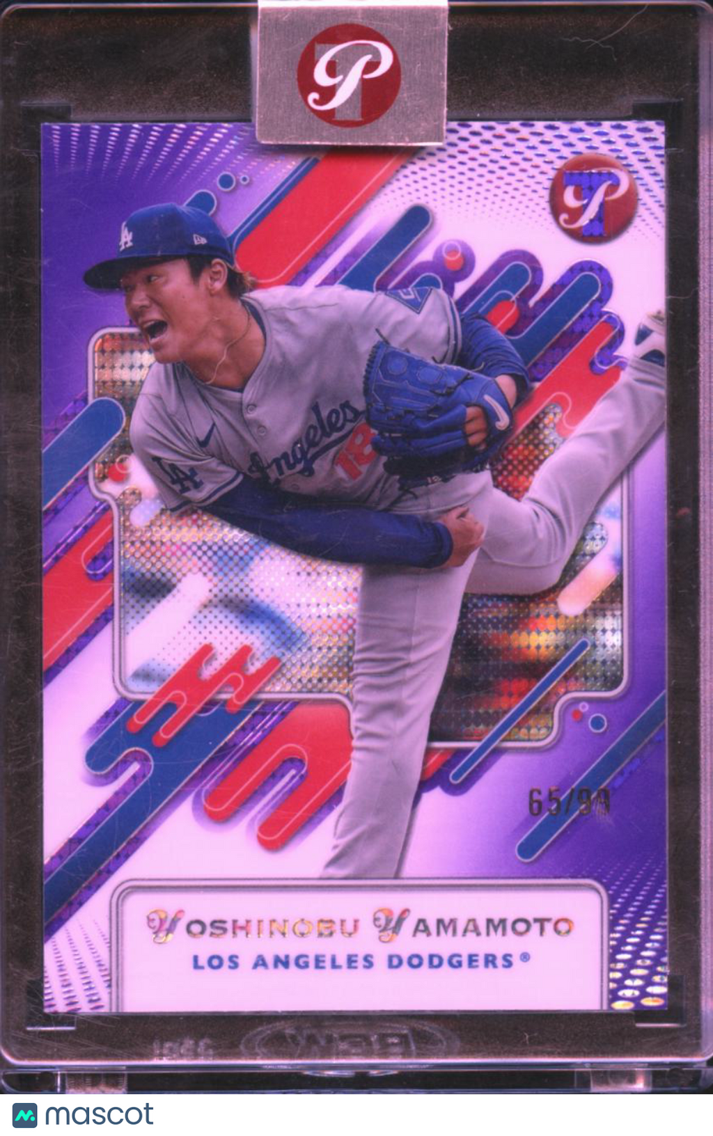 Yoshinobu Yamamoto 2025 Topps Pristine Purple Refractor 65/99 LA Dodgers