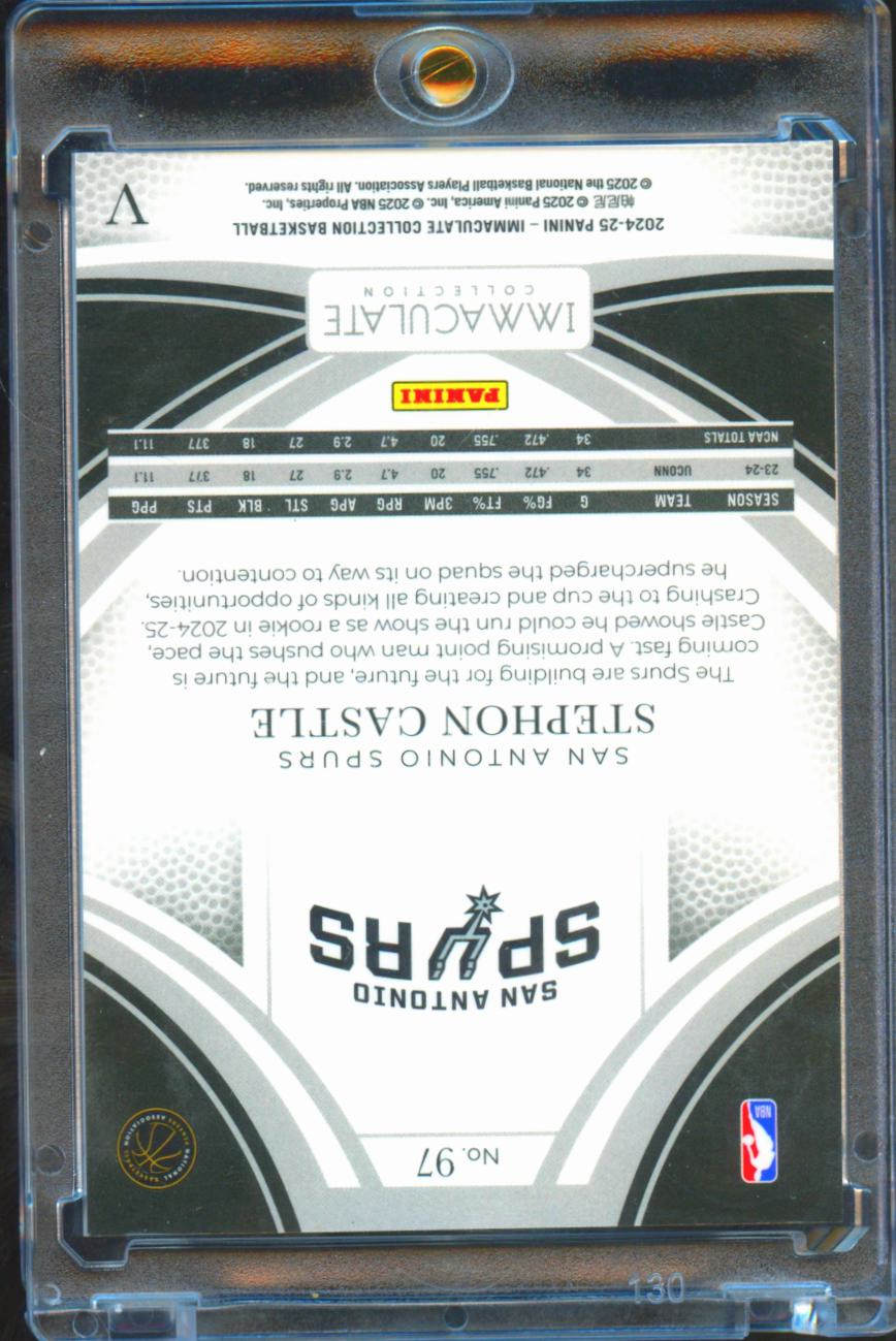 Stephon Castle 2024-25 Immaculate Variation Rookie RC 37/49 #97 Spurs
