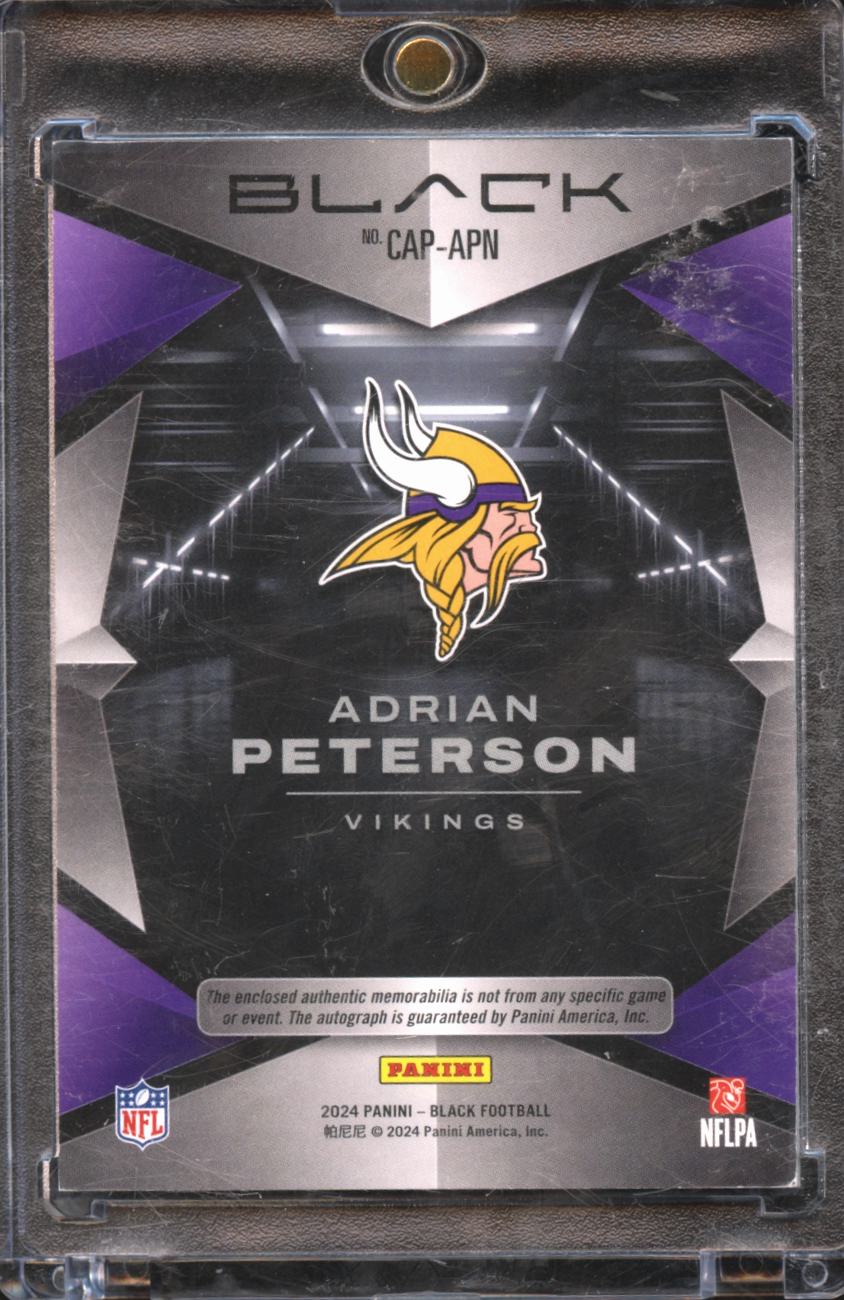 Adrian Peterson 2024 Black Capstones Auto Autograph Patch 2/25 Minnesota Vikings