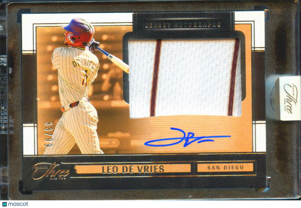 Leo De Vries 2025 Three and Two Auto Autograph Patch 33/99 Auto San Diego