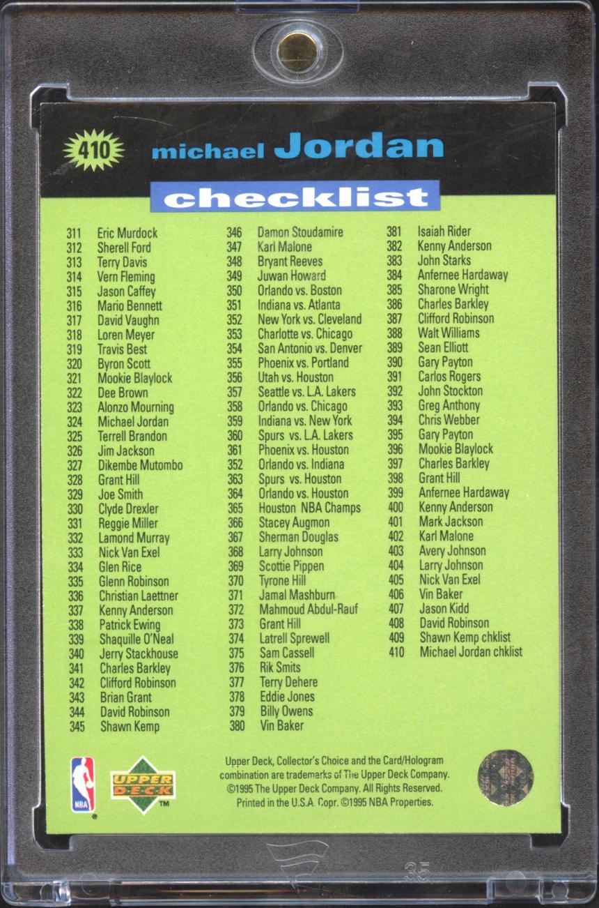 Michael Jordan 1995 Upper Deck Collector's Choice Players Club Platinum Bulls
