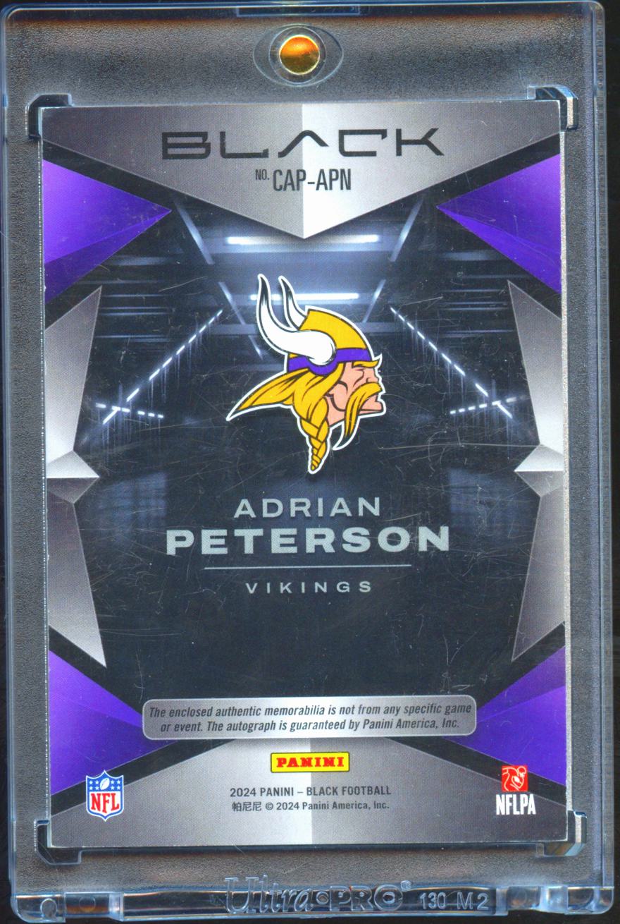 Adrian Peterson 2024 Black Capstones Auto Autograph Patch 25/25 Vikings