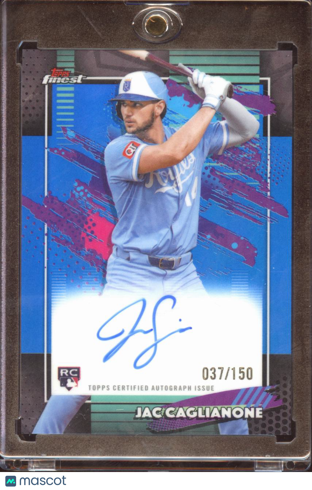 Jac Caglianone 2026 Topps Finest Blue Auto Autograph RC 37/150 KC Royals