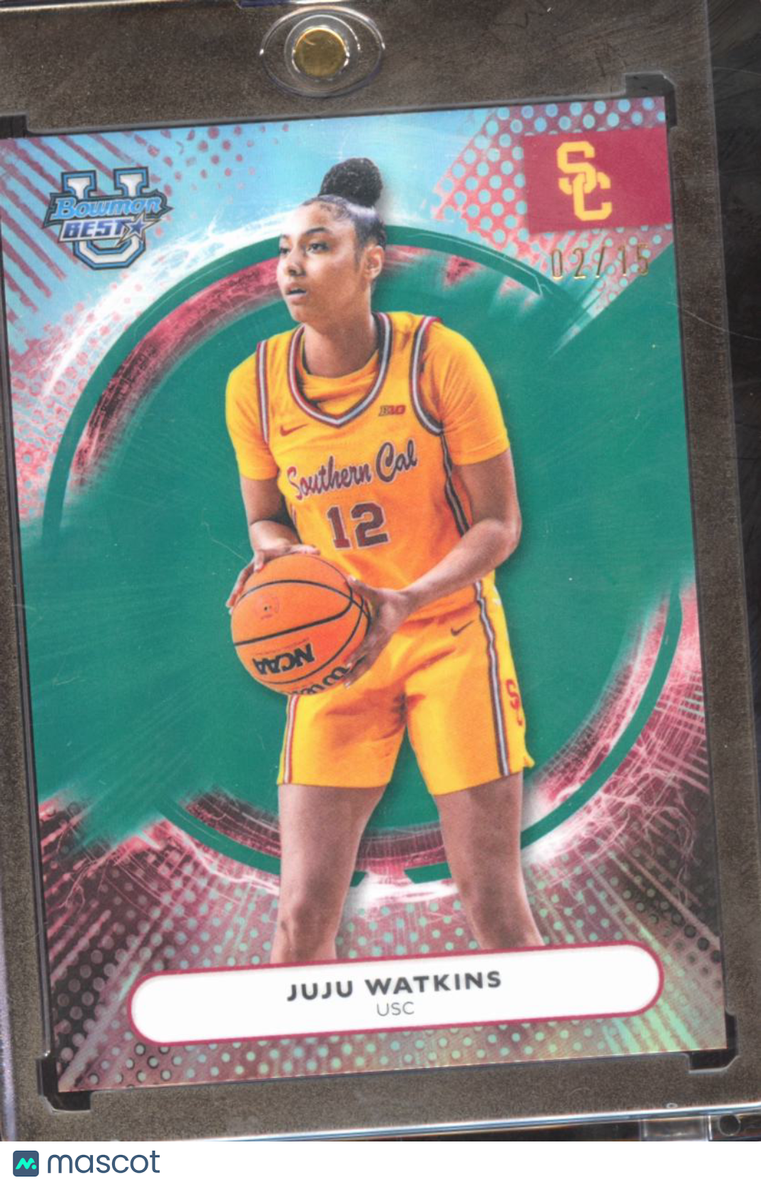 JuJu Watkins 2026 Bowman's Best Teal Refractor SSP 2/15 USC Trojans