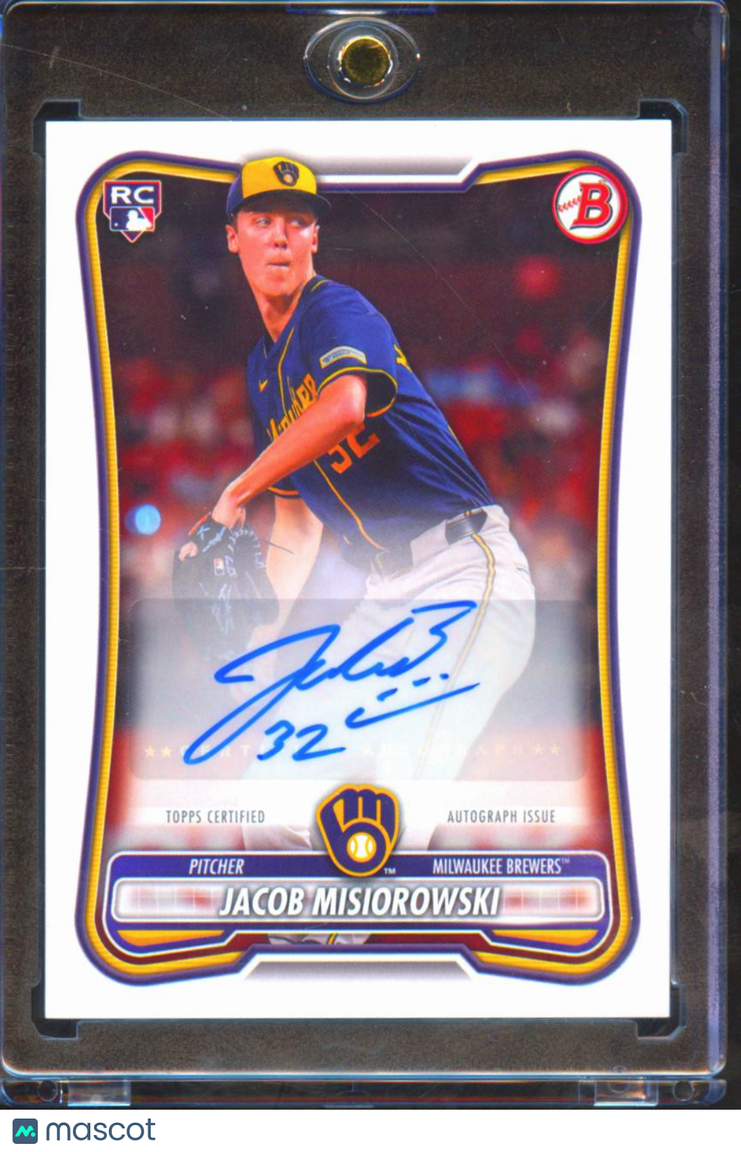 Jacob Misiorowski 2026 Bowman Auto Autograph Rookie RC Milwaukee Brewers