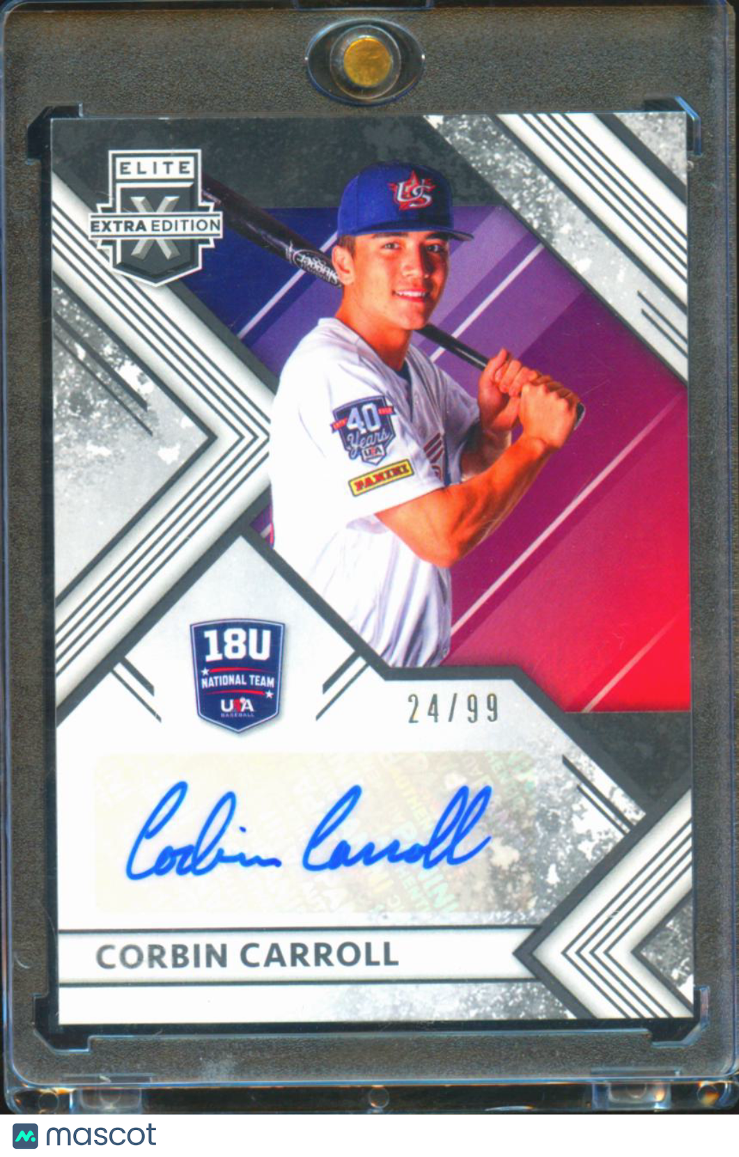 Corbin Carroll 2018 Elite Extra Edition Auto Autograph RC 24/99 USA Diamondbacks