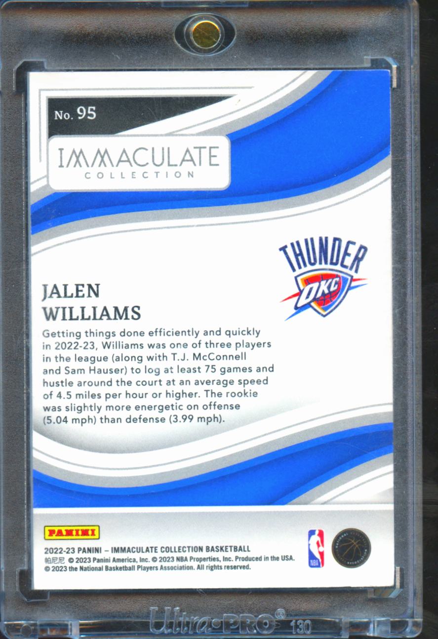 Jalen Williams 2022-23 Immaculate Emerald Rookie RC 1/5 #95 OKC Thunder