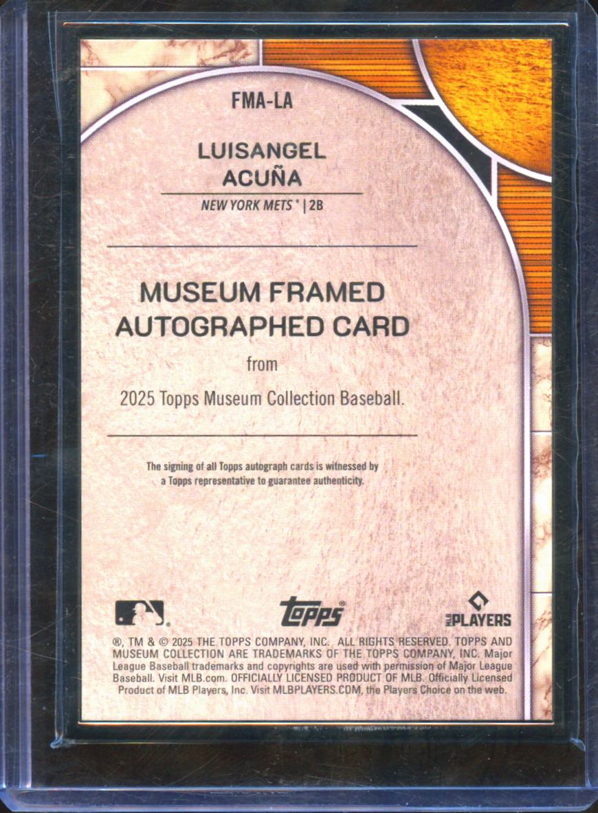 Luisangel Acuna 2025 Topps Museum Collection Auto Autograph RC 2/5 NY Mets