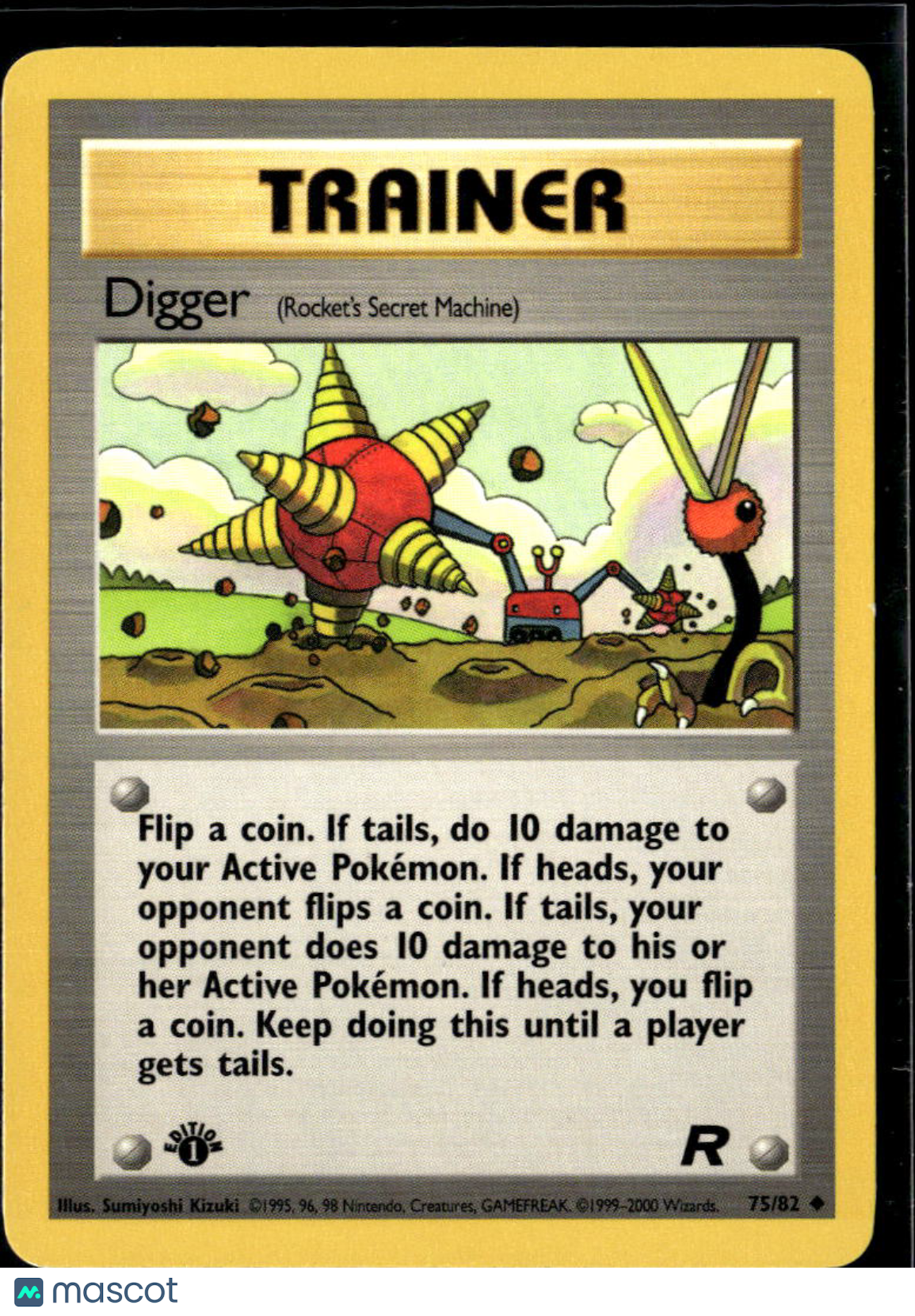 Digger (Rocket's Secret Machine) 2000 Team Rocket Uncommon 1st Edition #75/82