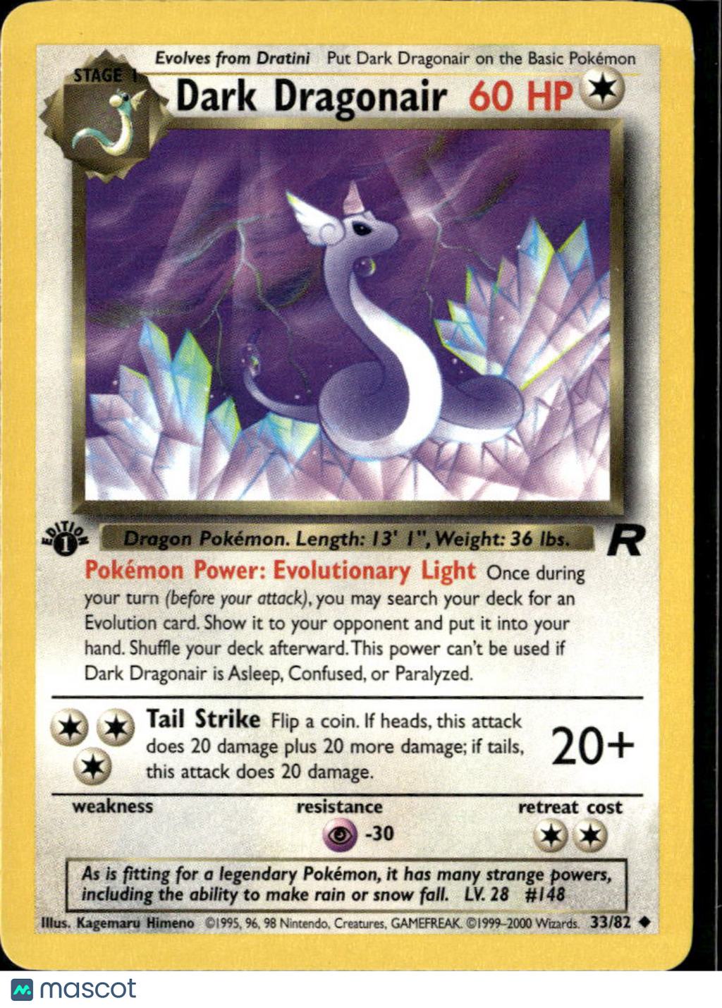 Dark Dragonair 2000 Team Rocket Uncommon 1st Edition #33/82
