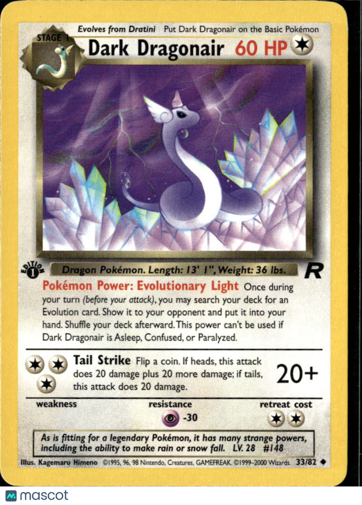 Dark Dragonair 2000 Team Rocket Uncommon 1st Edition #33/82