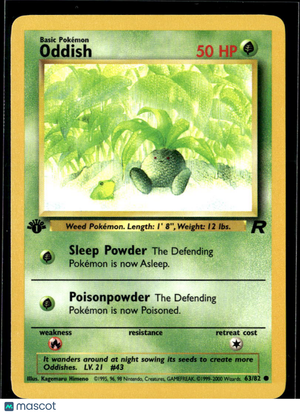 Oddish 2000 Team Rocket 1st Edition #63/82
