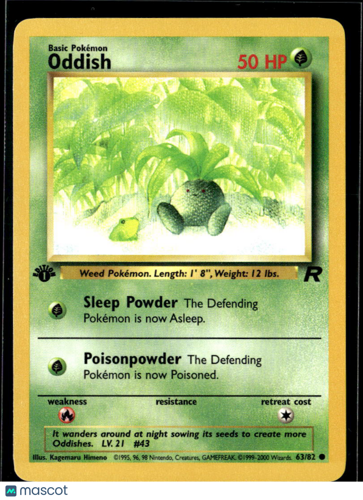 Oddish 2000 Team Rocket 1st Edition #63/82