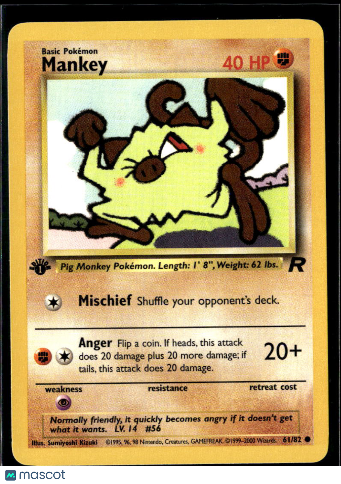 Mankey 2000 Team Rocket 1st Edition #61/82