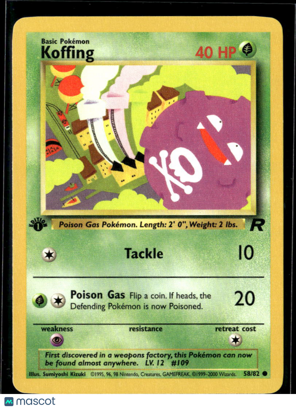 Koffing 2000 Team Rocket 1st Edition #58/82
