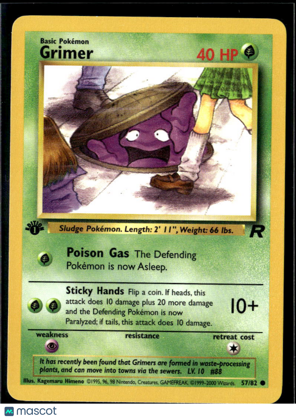 Grimer 2000 Team Rocket 1st Edition #57/82