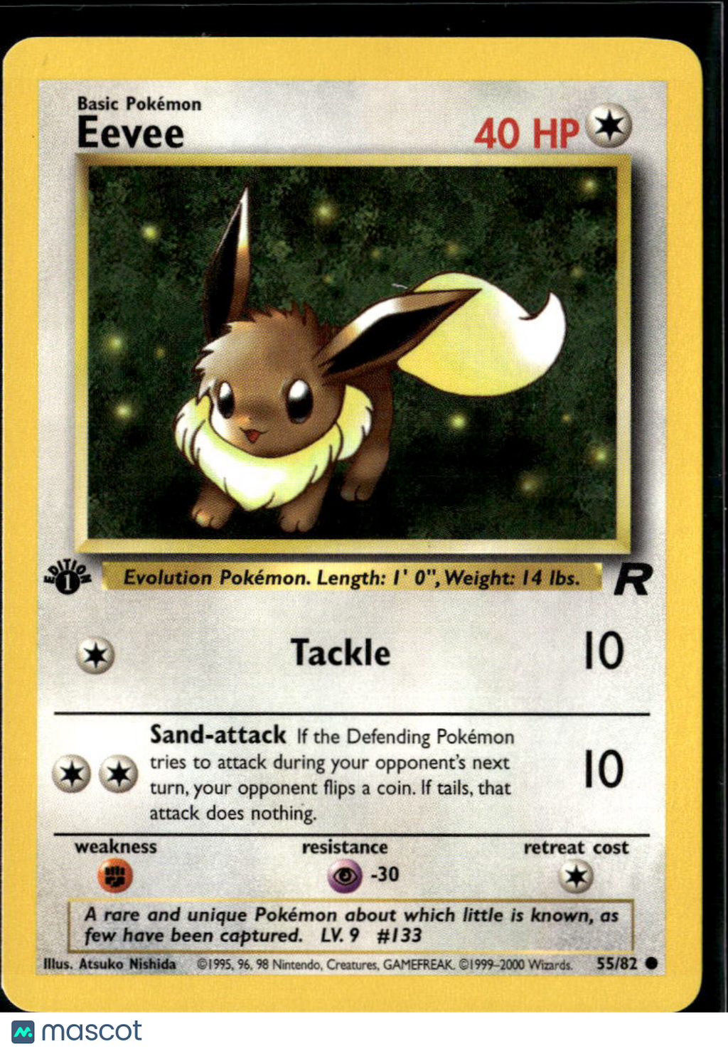 Eevee 2000 Team Rocket 1st Edition #55/82