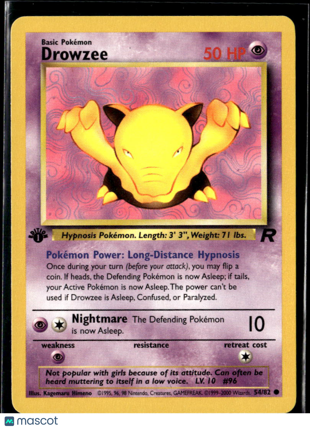 Drowzee 2000 Team Rocket 1st Edition #54/82