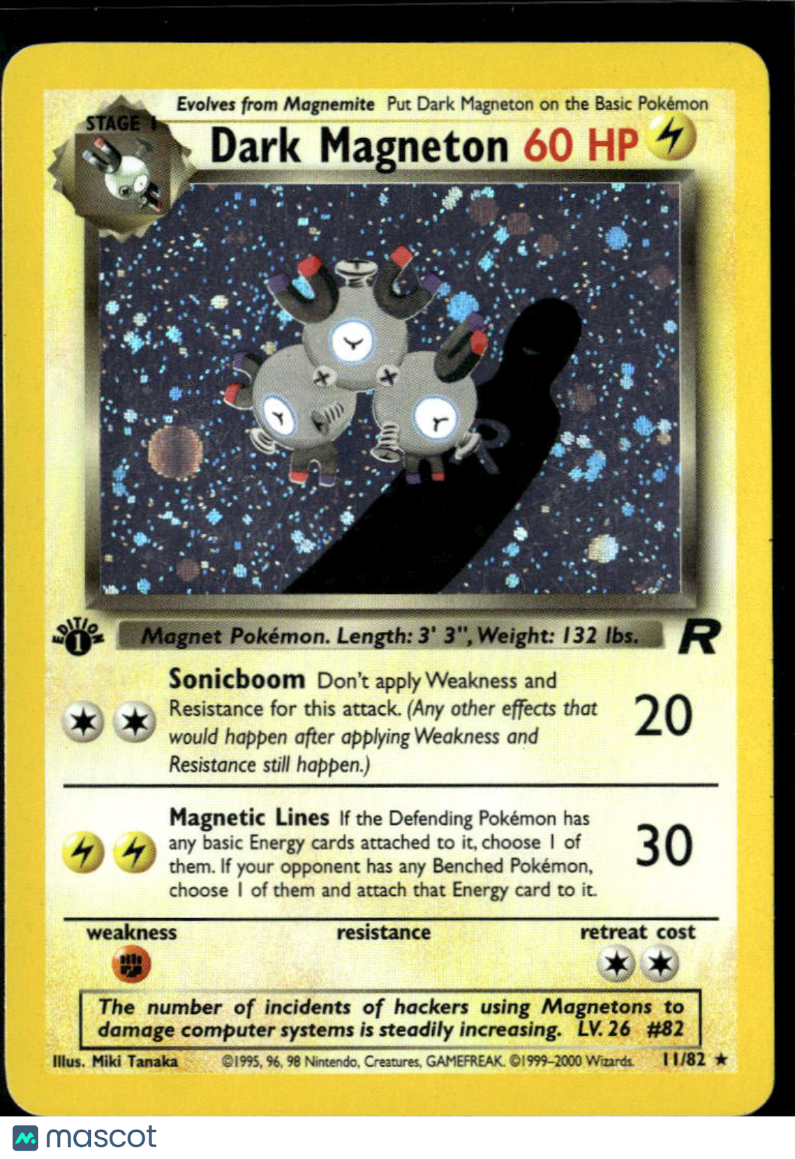 Dark Magneton 2000 Team Rocket Holo Rare 1st Edition #11/82