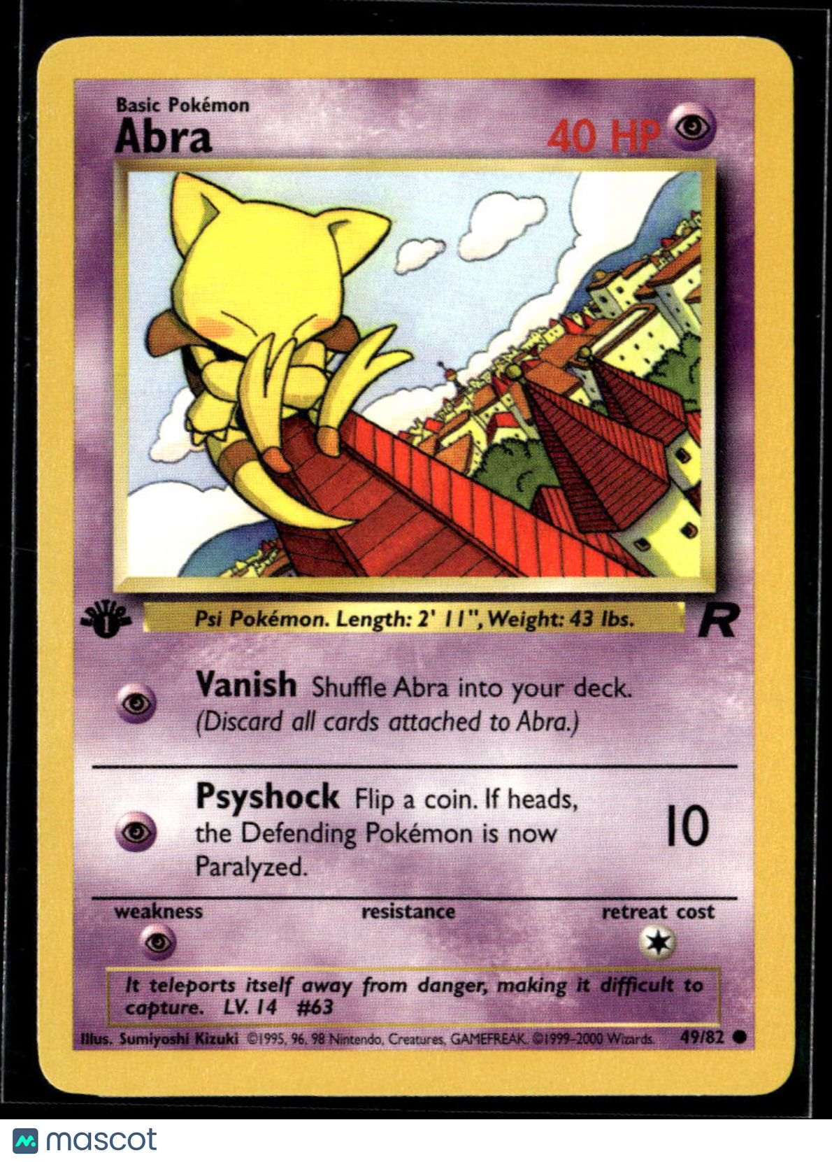 Abra 2000 Team Rocket 1st Edition #49/82
