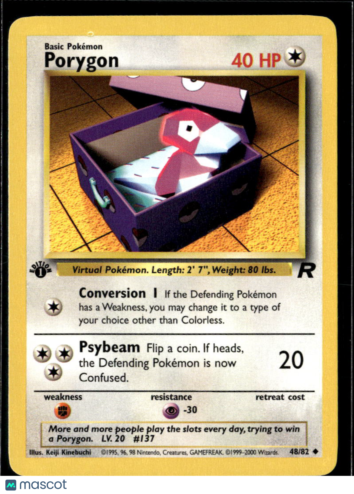 Porygon 2000 Team Rocket Uncommon 1st Edition #48/82