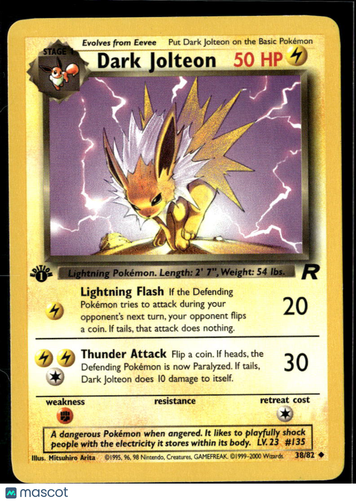 Dark Jolteon 2000 Team Rocket Uncommon 1st Edition #38/82