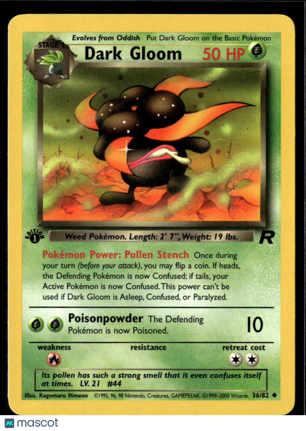 Dark Gloom 2000 Team Rocket Uncommon 1st Edition #36/82