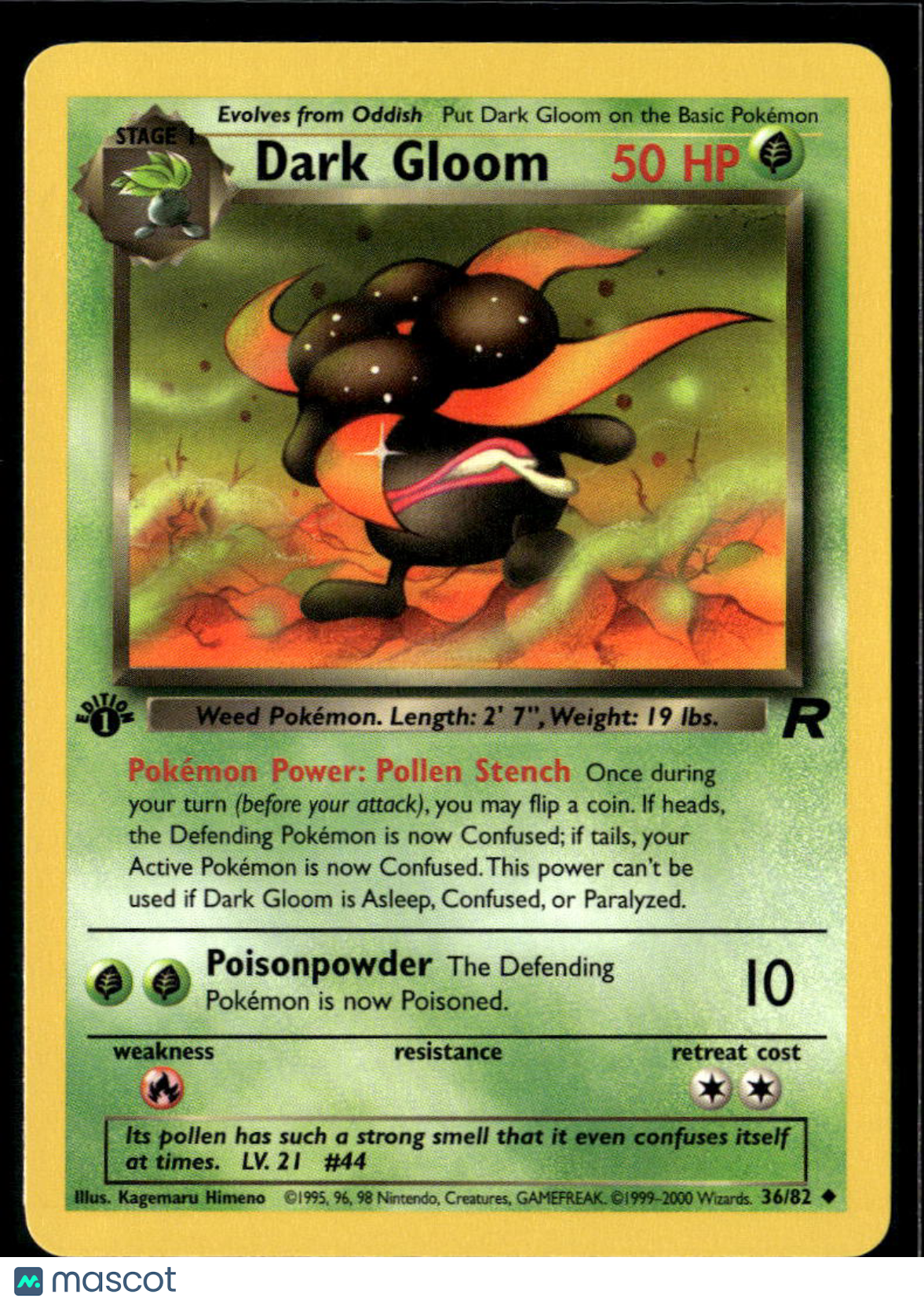 Dark Gloom 2000 Team Rocket Uncommon 1st Edition #36/82