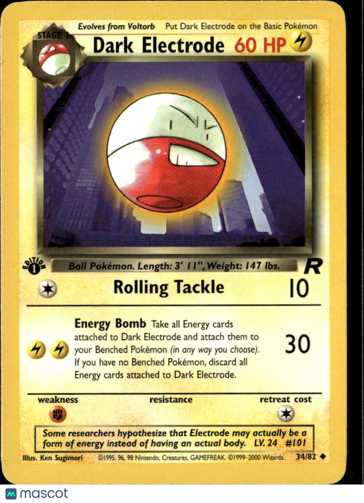 Dark Electrode 2000 Team Rocket Uncommon 1st Edition #34/82
